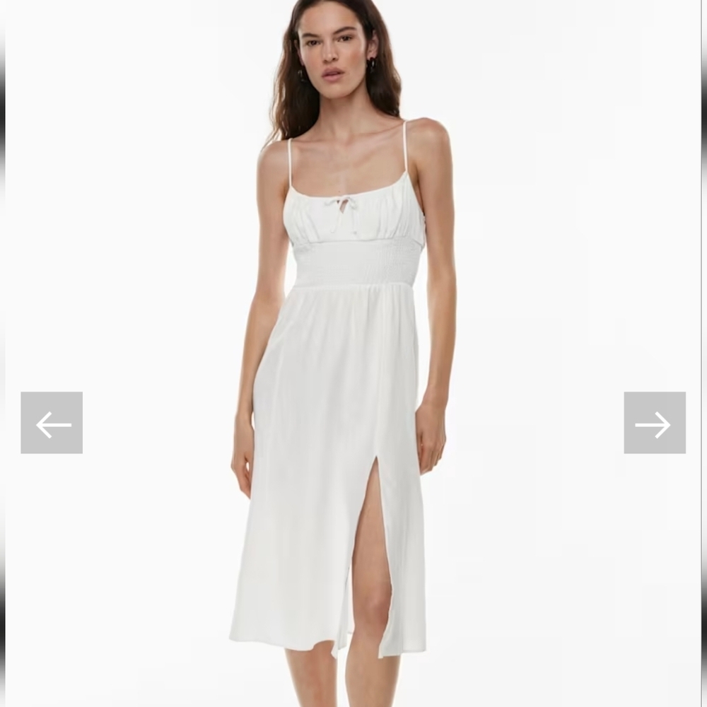 Genoa Linen Dress In White Large